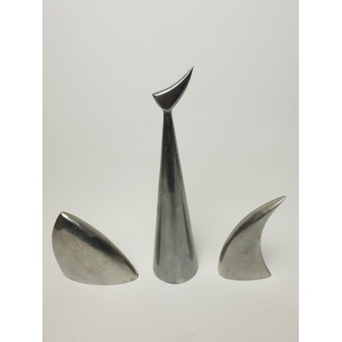 3 sculpturen Marianne Hagberg, Ikea van aluminium