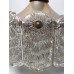 Vintage plafondlamp van kristal glas en metaal