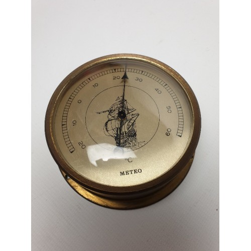 Meteo hygrometer verfraaid met een afbeelding van een VOC schip 