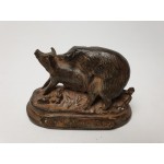 Pierre Chenet brons beeldje van 2 varkens