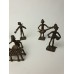 Ashanti tribal art muziek band bronze beeldjes, 6 stuks, set 5