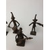 Ashanti tribal art muziek band bronze beeldjes, 6 stuks, set 6