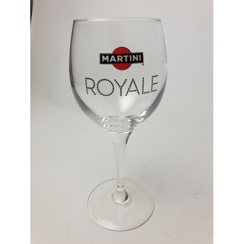 Martini royal glas op voet zwarte letters