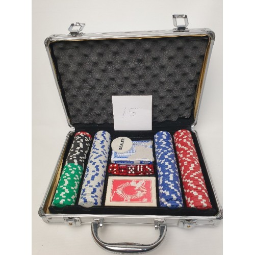 Pokerset in aluminium koffer, versie 15