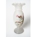 Handgeschilderde bloemen opaline bristol glas vaas, Victoriaanse Opaque