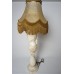 Grote Antieke Albast tafel lamp, met originele kap, alabaster