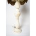 Grote Antieke Albast tafel lamp, met originele kap, alabaster