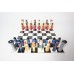 Uniek handgeschilderd engelse schaak set van hout, schaakspel
