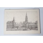 Ets Breda Grote Kerk en Vis Markt door J. van Asseldonk