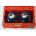 Set japanse Baoding ballen in doosje, cloissone Jing Jang afb 2