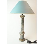 Marmer schemerlamp - tafellamp met blauwe kap