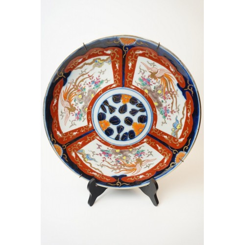 Antiek imari Chinees Family Rose Porcelein bord, gesigneerd