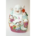 Antiek Chinees Family Rose Porselein lachende boeddha