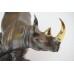 African Wildlife Society neushoorn - Rhino van brons