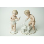 2 Wallendorf W 1764 - W1764 putti - cherub kinderen beeldjes