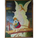 Olieverf Schilderij van de Engelbewaarder / Engel bewaarder