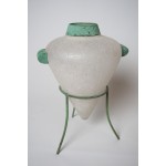 Witte Murano design vaas van glas op metalen steun